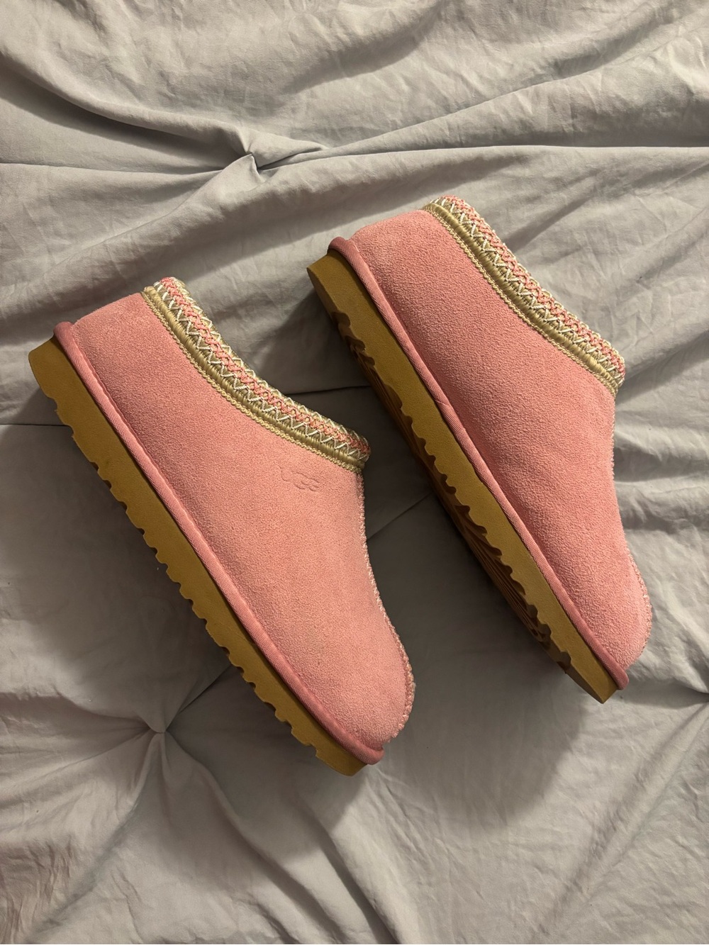 UGG Pink Suede Slip-On Clog Mules